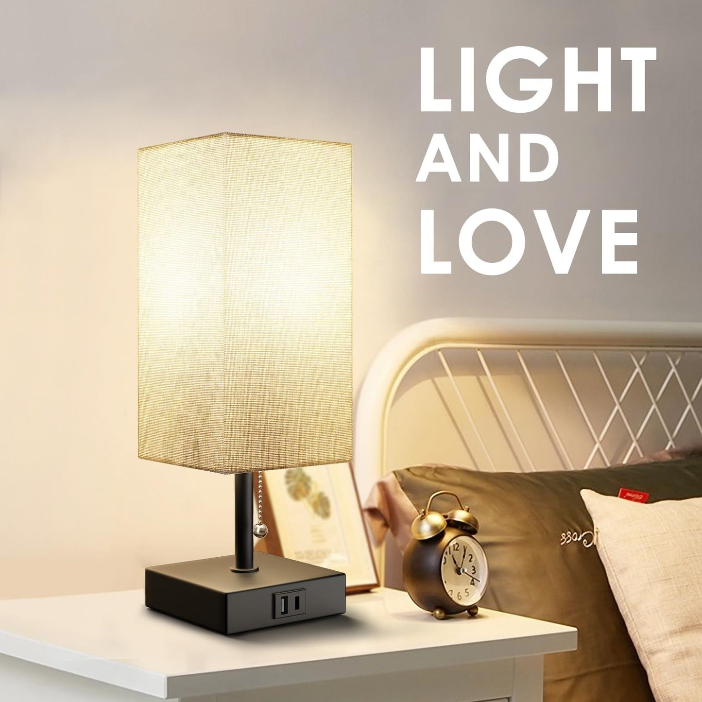 USB Bedside Table Lamp