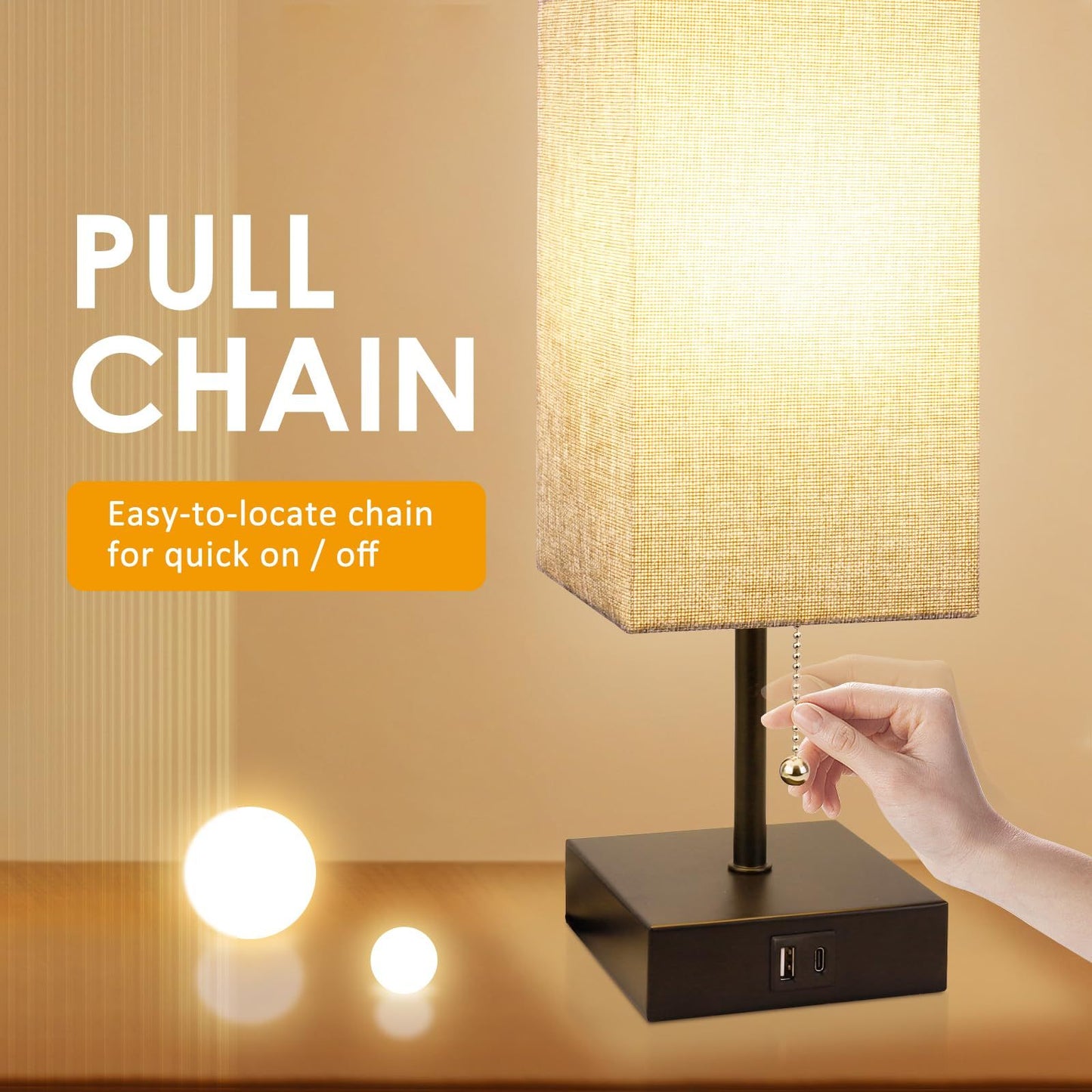 USB Bedside Table Lamp