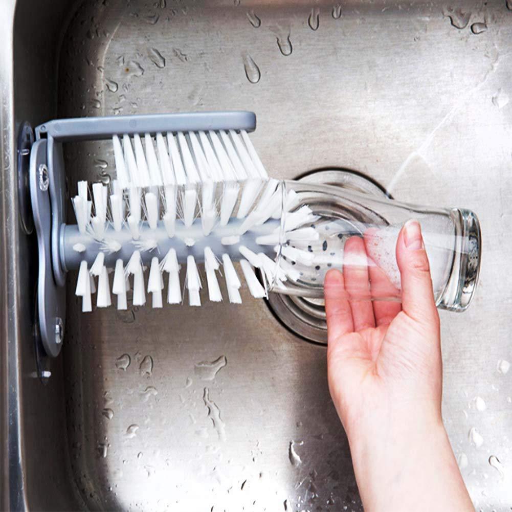 1 Cup Scrubber Glass Cleaner Bottles Brush