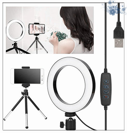 desktop live tripod 360° rotatable ring light